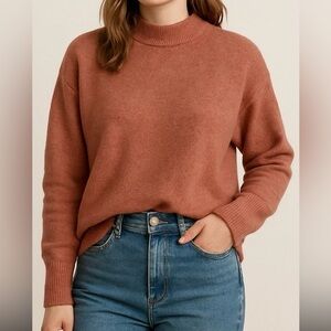Margeaux & Ellie Cozy Rust Mock Neck Sweater | Medium
